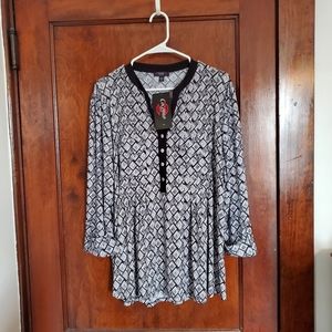 Black and white blouse